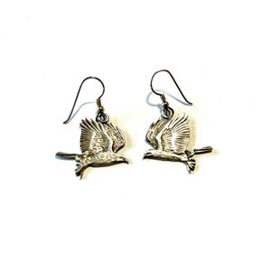 Eagle Silver Tone Earrings
